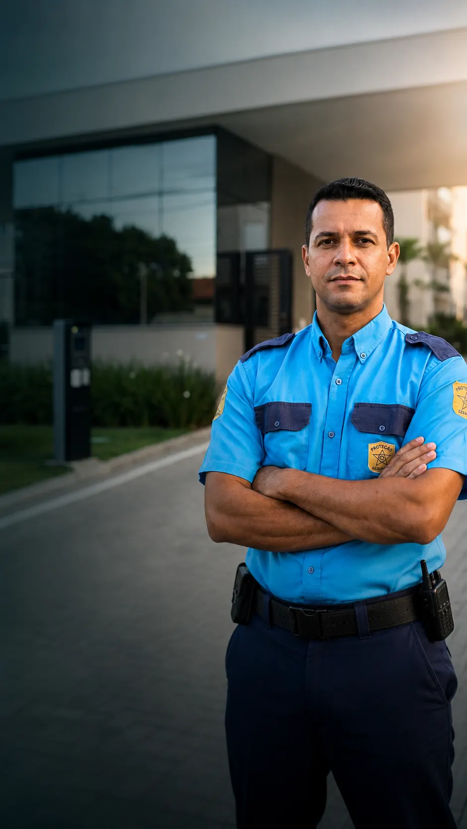 Profissional da PS Proteção prestando controle de acesso para condomínios industriais em Santa Bárbara d'Oeste